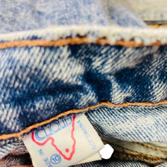 Clique Vintage 80s Cloud Acid Wash High-Waisted Denim Jeans 90s Tagged Size 10 - Picture 7 of 9